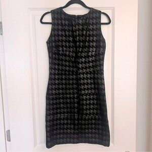 Women’s Houndstooth Sleeveless Dress Black Metallic